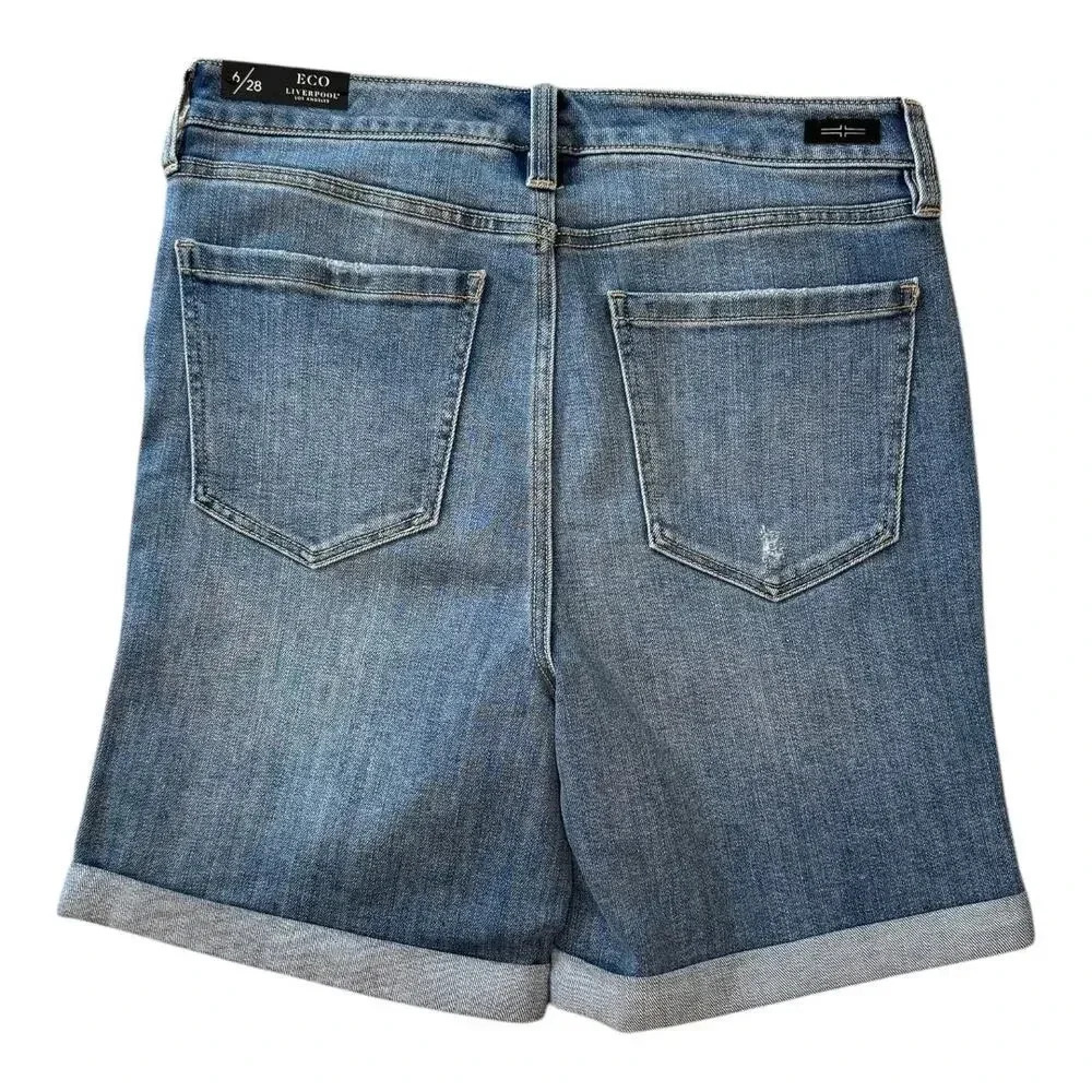NEW Liverpool Women's Kristy Hi-Rise Shorts Blue Size 6 (28) Summer Casual NWT - Picture 2 of 8